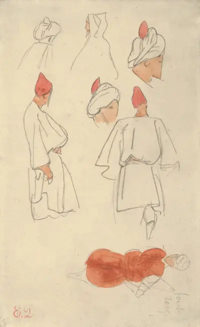 Seven Studies of Moroccan Men’s Costume av Eugène Delacroix