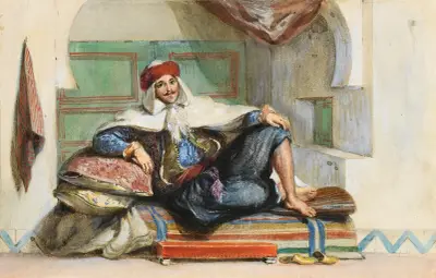 Sidi Abdallah, Provincial Ruler Of The Regency Of Algiers, Rue Amour. June 27th 1832 av Eugène Delacroix