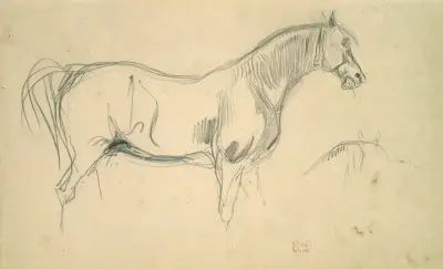 Studies of a Horse in Profile av Eugène Delacroix