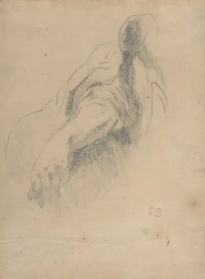 Study of a Left Arm and Hand av Eugène Delacroix