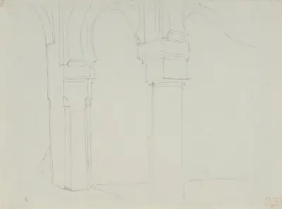 Study of a Moorish Arcade, Spain av Eugène Delacroix