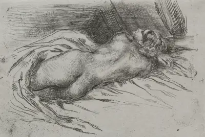 Study of a Woman Seen from the Back, 1833 – nr 2 av Eugène Delacroix