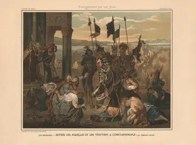 The Crusades. – Entry of the French and Venetians into Constantinople. (1204. Fourth Crusade) av Eugène Delacroix