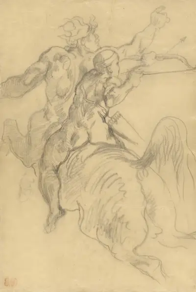 The Education of Achilles, 1844 – nr 1 av Eugène Delacroix