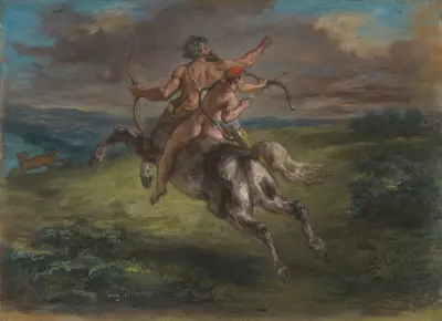 The Education of Achilles, 1862 av Eugène Delacroix