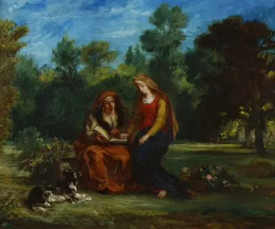 The Education Of The Virgin av Eugène Delacroix