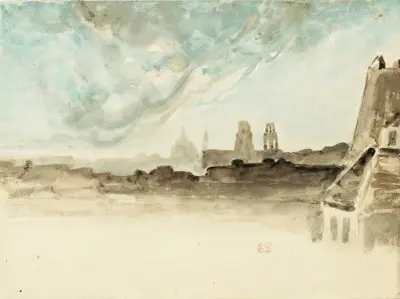 The Roofs Of Paris av Eugène Delacroix