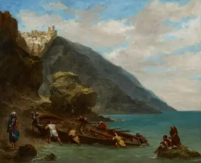 View of Tangier from the Seashore av Eugène Delacroix