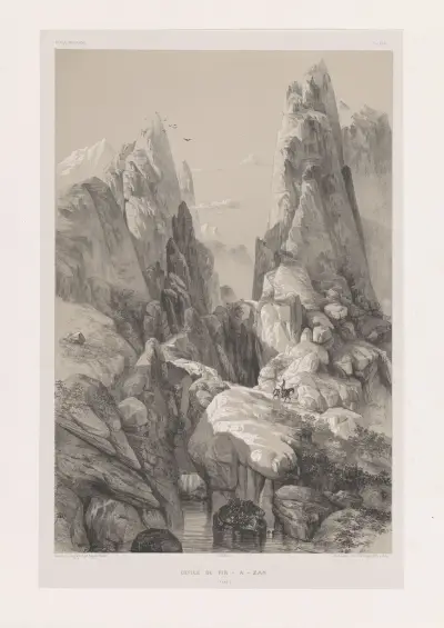 Défilé de Pir-a-Zan (Fars) av Eugène Flandin