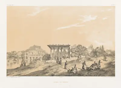 Kiosque des miroirs Ispahan av Eugène Flandin