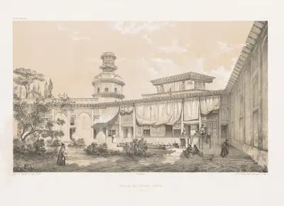 Palast des Tschahar-Bagh in Isfahan von Eugène Flandin