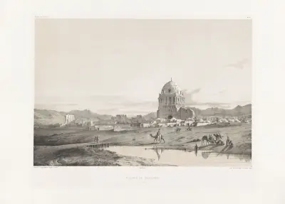 Village de Sultanieh av Eugène Flandin