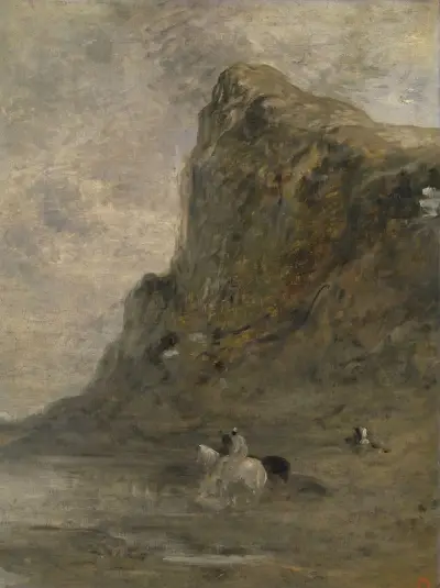 Horsemen at the Foot of the Chiffa Cliffs av Eugène Fromentin