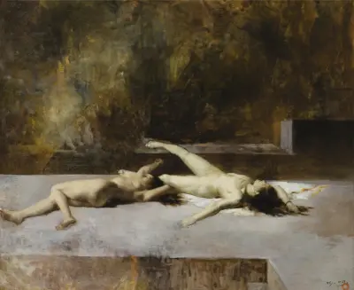Study for L’Incendie av Eugène Fromentin
