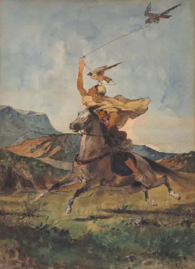 The Falconer av Eugène Fromentin