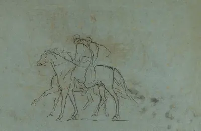 Two Arabian Horsemen (study) av Eugène Fromentin