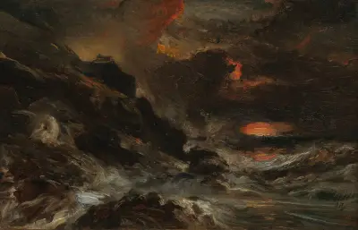 Storm utanför Normandies kust av Eugène Isabey