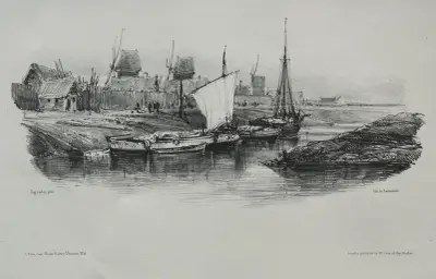 Canal Bank av Eugène Isabey