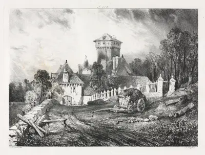 Château de Pesteil à Polminhac av Eugène Isabey