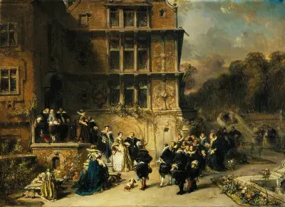 Hovmottagning på ett slott av Eugène Isabey