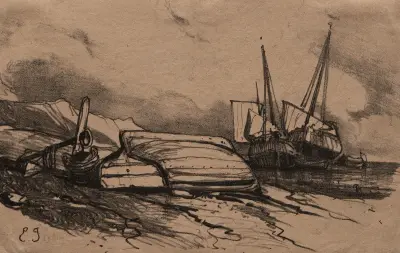 Omslag, en strejk av Eugène Isabey