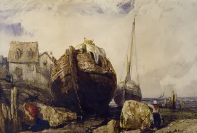 Fiskebåtar av Eugène Isabey
