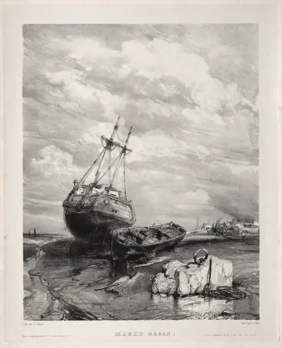 Marée basse, 1833 av Eugène Isabey