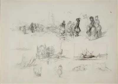 Kuststudier av Eugène Isabey