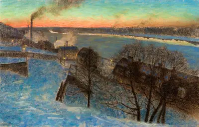 Abend im Februar, Riddarfjärden (Stockholm) von Eugène Jansson