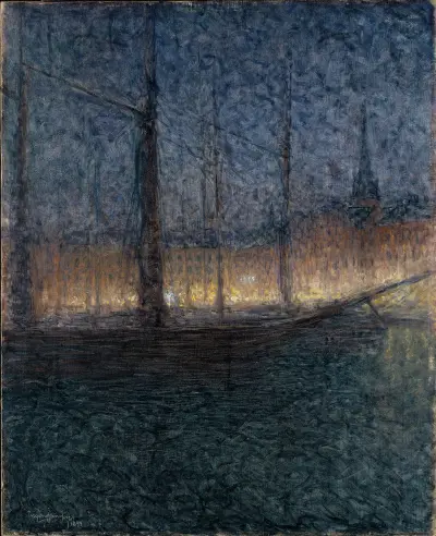 Abend am Kornhamnstorg, Stockholm von Eugène Jansson