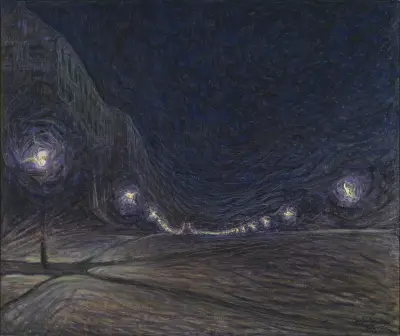 Hornsgatan v noci, Eugène Jansson