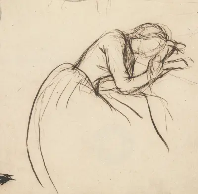 A Woman Bowed in Grief av Sir John Everett Millais