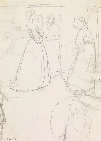 Christina Rossetti’s Maude Clare – Figure and Head Studies, 1859 – nr 2 av Sir John Everett Millais