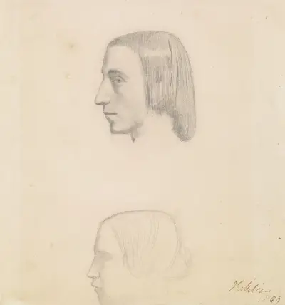 Isabella – Head, Study of Servant av Sir John Everett Millais