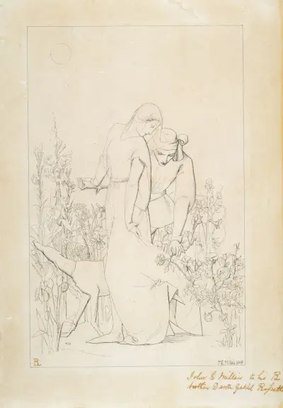 Lovers by a Rosebush, 1848 – nr 1 av Sir John Everett Millais