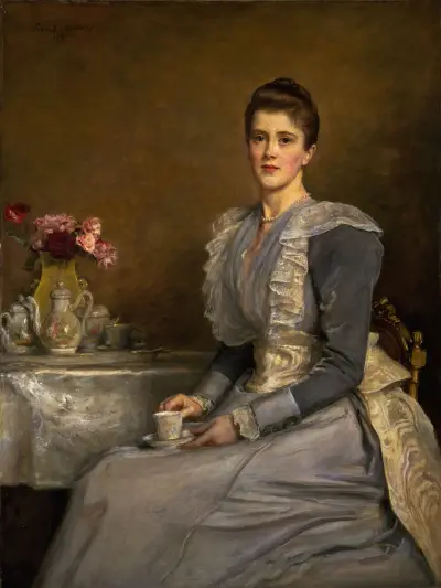Portrait of Mary Endicott (d.1957), Mrs Joseph Chamberlain av Sir John Everett Millais