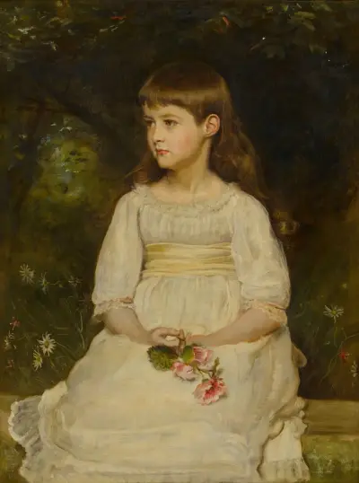 Portrait of Miss Scott, daughter of the Late Thomas Alexander Scott of Philadelphia av Sir John Everett Millais