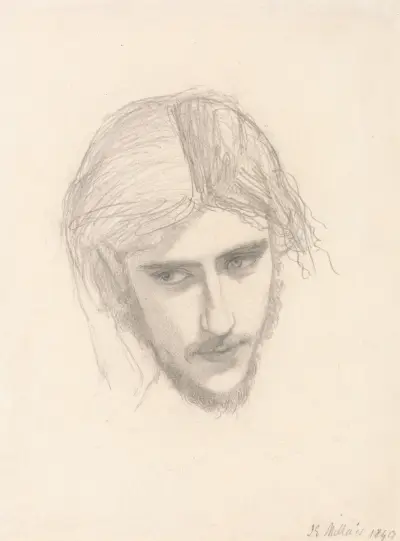 Study for the Head of Ferdinand in ‘Ferdinand Lured by Ariel’ av Sir John Everett Millais