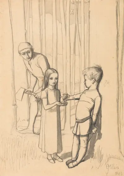 Study for The Woodman’s Daughter av Sir John Everett Millais