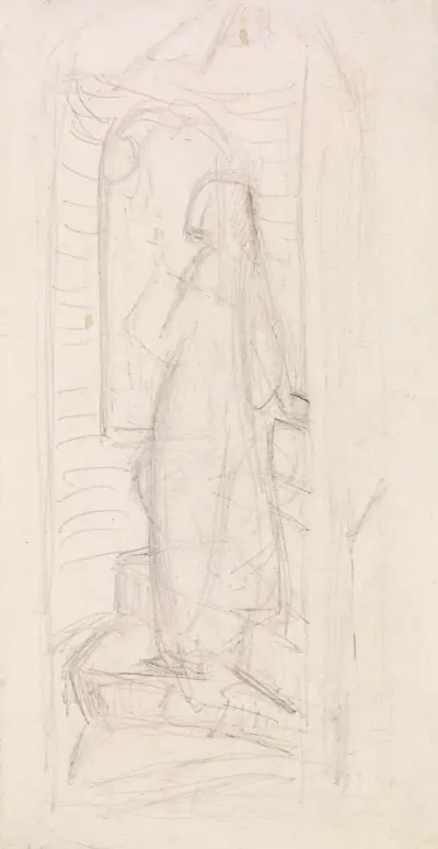 Tennyson’s St Agnes Eve – Compositional Sketch av Sir John Everett Millais