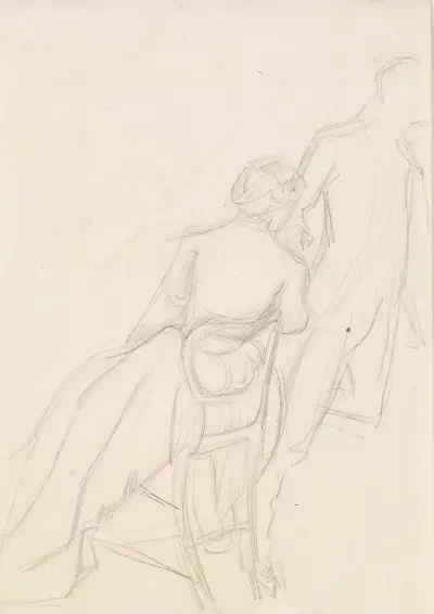 Tennyson’s The Miller’s Daughter – Study for Husband and Wife in Arise and Let us Wander Forth, 1855 – nr 2 av Sir John Everett Millais