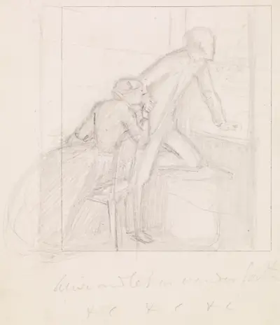 Tennyson’s The Miller’s Daughter – Study for Husband and Wife in Arise and Let us Wander Forth, 1855 – nr 1 av Sir John Everett Millais