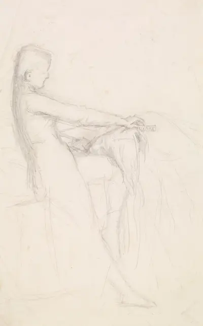 Tennyson’s The Sisters – Figure Sketch, 1855 – nr 2 av Sir John Everett Millais