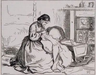 The Iceberg – The Seamstress av Sir John Everett Millais