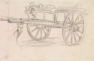 The Plague of Elliant – Sketch of a Cart carrying the Dead av Sir John Everett Millais