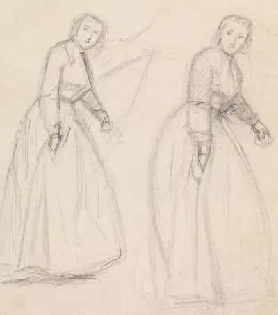 The Proscribed Royalist 1651 – Puritan Girl visiting Cavalier Lover – nr 2 av Sir John Everett Millais