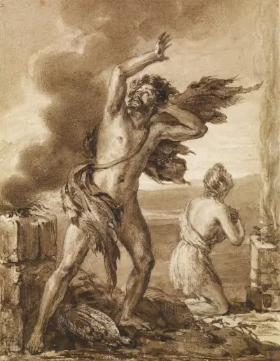The Rejection of Cain’s Sacrifice (Genesis IV) av Sir John Everett Millais