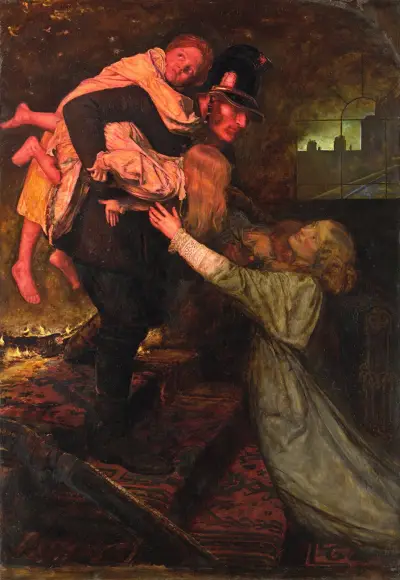 The rescue – nr 1 av Sir John Everett Millais