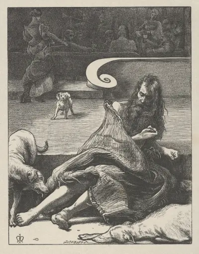 The Rich Man and Lazarus av Sir John Everett Millais
