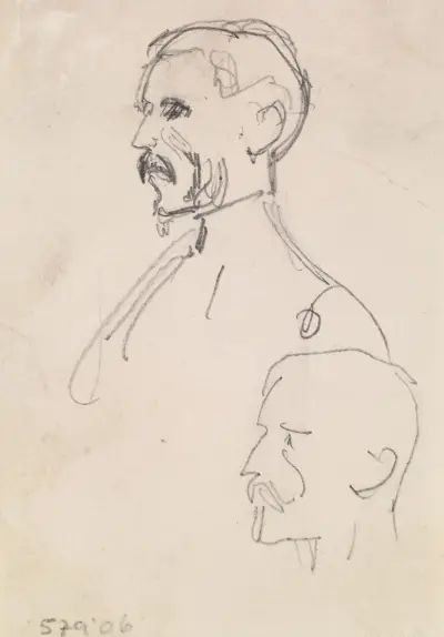 Two Head Studies in Profile av Sir John Everett Millais